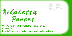 nikoletta ponert business card